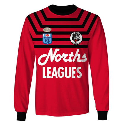 North Sydney Bears 1991 ARL/NRL Vintage Retro Jersey Full Custom Name Number