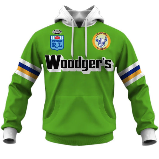 Canberra Raiders 1989 Woodgers ARL/NRL Vintage Retro Heritage Jersey Full Custom Name Number
