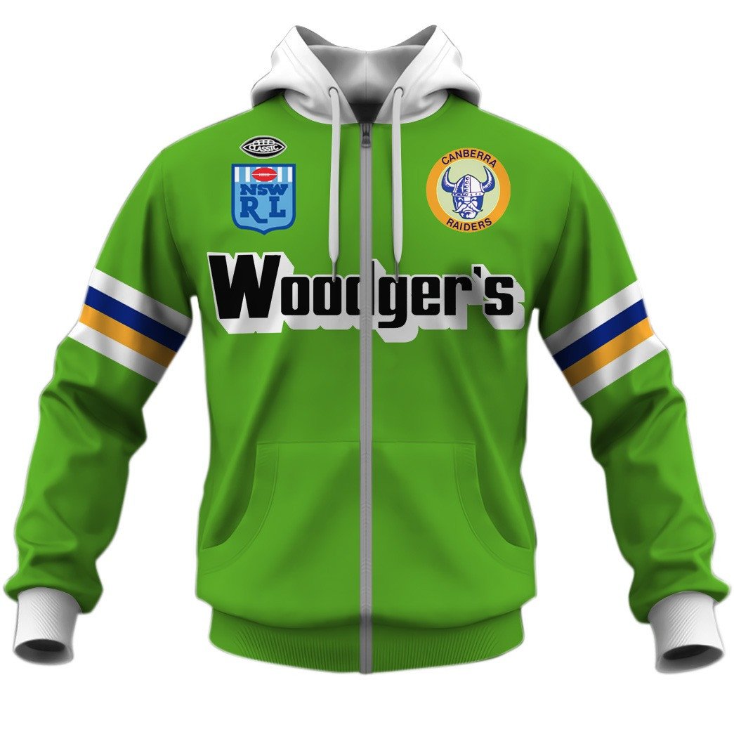 Canberra Raiders 1989 Woodgers ARL/NRL Vintage Retro Heritage Jersey Full Custom Name Number