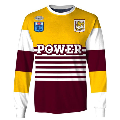 Brisbane Broncos 1988 ARL/NRL Vintage Retro Heritage Jersey Full Custom Name Number