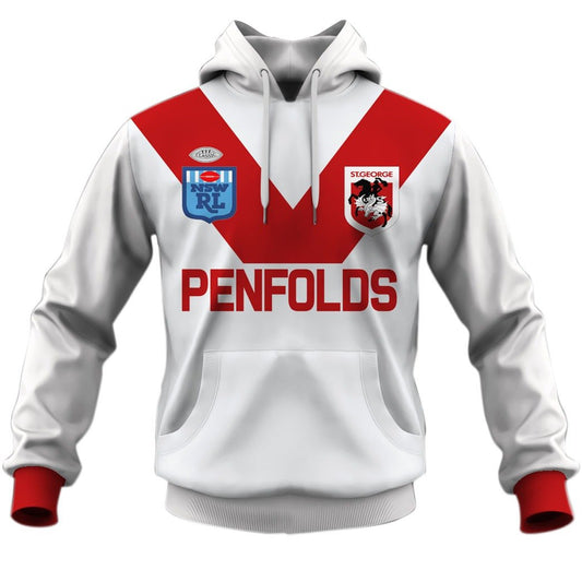 St George Dragons 1989 ARL/NRL Vintage Retro Heritage Jersey Full Custom Name Number
