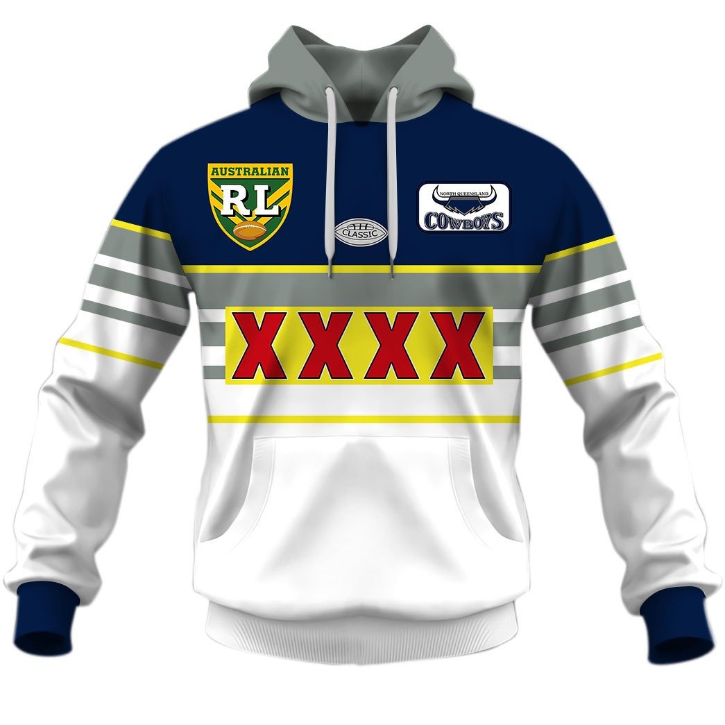 North Queensland Cowboys 1995 ARL/NRL Vintage Retro Heritage Jersey Full Custom Name Number