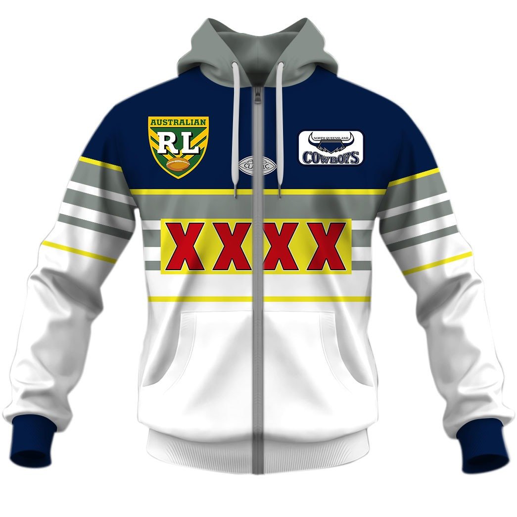 North Queensland Cowboys 1995 ARL/NRL Vintage Retro Heritage Jersey Full Custom Name Number
