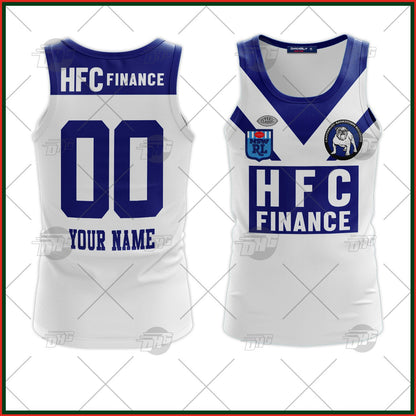 Personalized Canterbury Bankstown Bulldogs HFC 1985 ARL/NRL Vintage Retro Tank Top For Men Women Custom Name Number