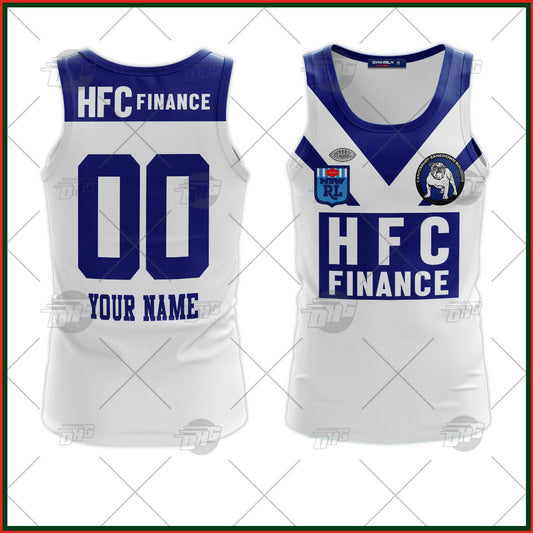 Personalized Canterbury Bankstown Bulldogs HFC 1985 ARL/NRL Vintage Retro Tank Top For Men Women Custom Name Number