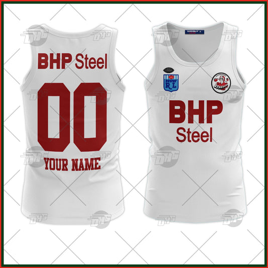 Personalized Illawarra Steelers 1987 ARL/NRL Vintage Retro White Away Tank Top For Men Women Custom Name Number
