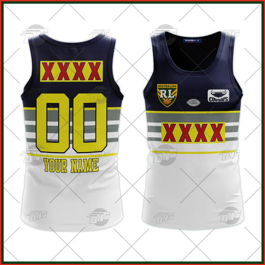 Personalized North Queensland Cowboys 1995 ARL/NRL Vintage Retro Tank Top For Men Women Custom Name Number