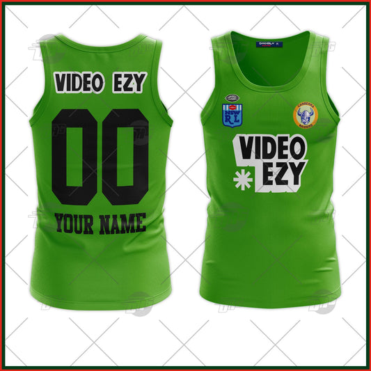 Personalized Canberra Raiders 1990 Video Ezy ARL/NRL Vintage Retro Heritage Tank Top For Men Women Custom Name Number