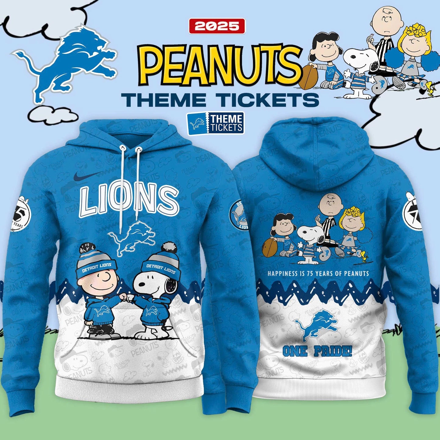 Detroit Lions x Peanuts Limited Editions - Hoodie + Joggers + Cap