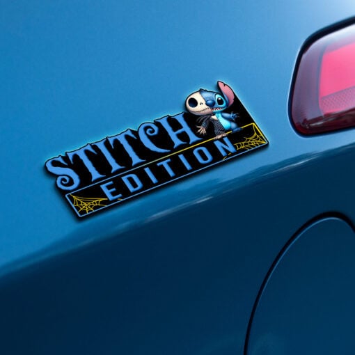 Stitch as Jack Halloween Version 3 Edition Laser Engraved or 3D Inlayed Car Name Badge