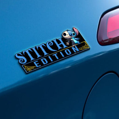 Stitch as Jack Halloween Version 3 Edition Laser Engraved or 3D Inlayed Car Name Badge