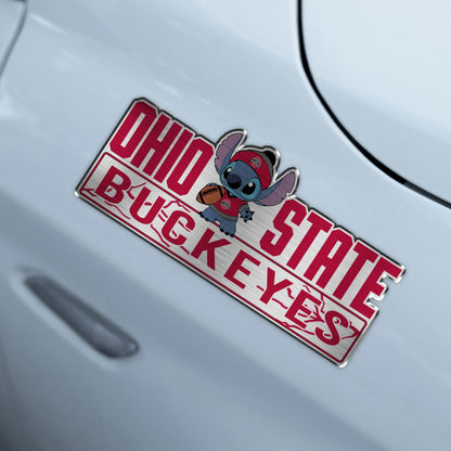 Stitch NCAA Teams Edition Laser Engraved or 3D Inlayed Car Name Badge