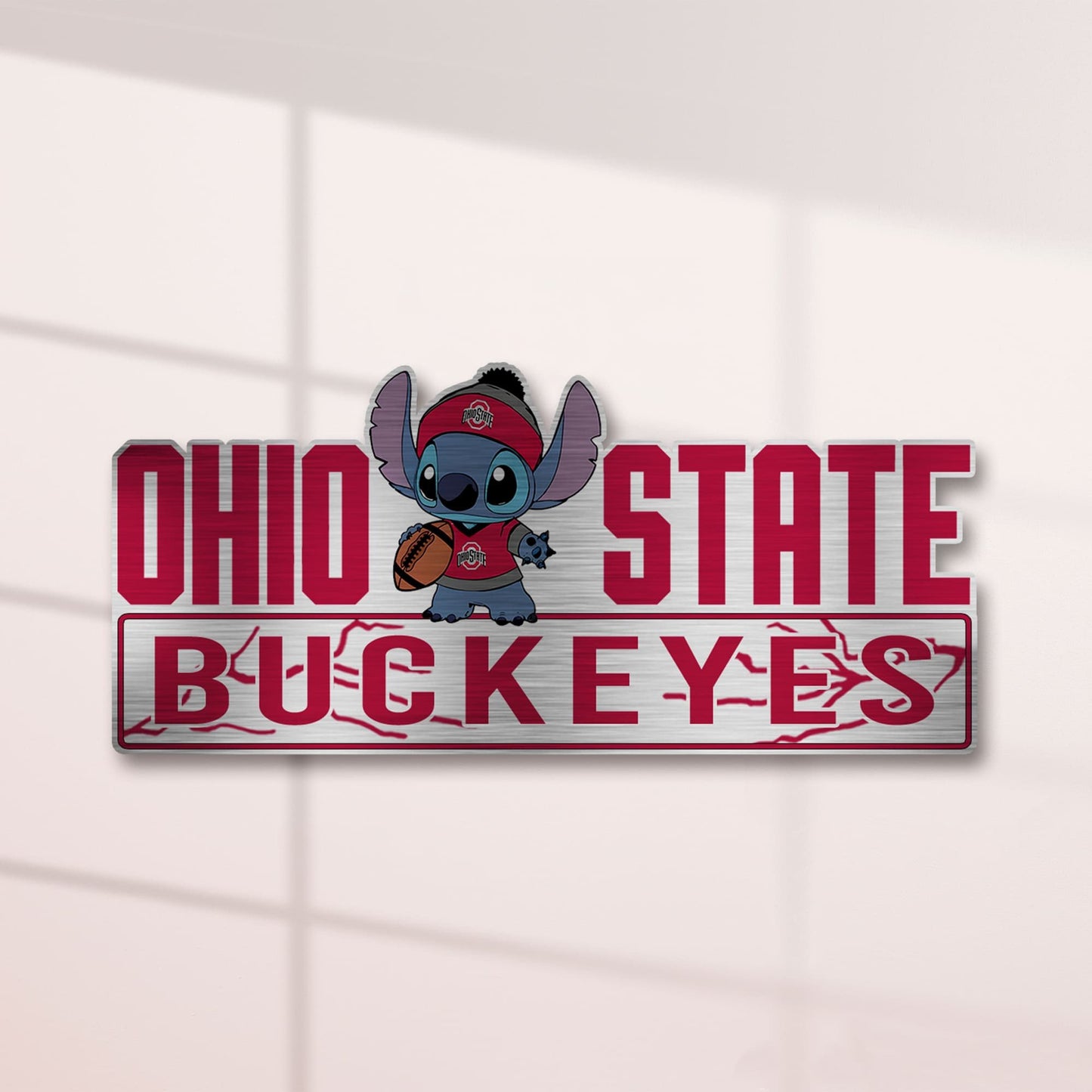 Stitch NCAA Teams Edition Laser Engraved or 3D Inlayed Car Name Badge