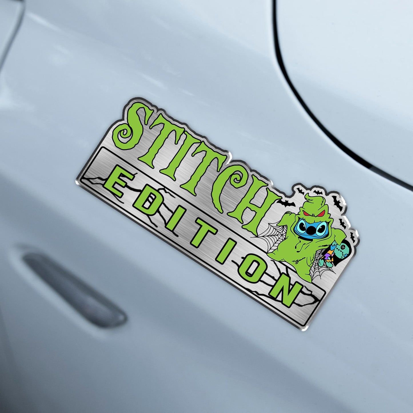 Stitch Oogie Boogie Halloween Costume Edition Laser Engraved or 3D Inlayed Car Name Badge
