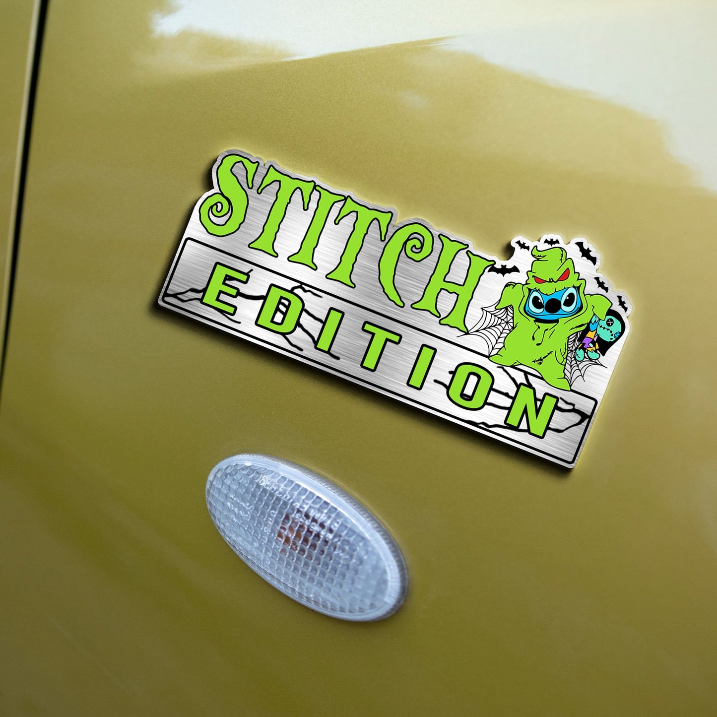 Stitch Oogie Boogie Halloween Costume Edition Laser Engraved or 3D Inlayed Car Name Badge