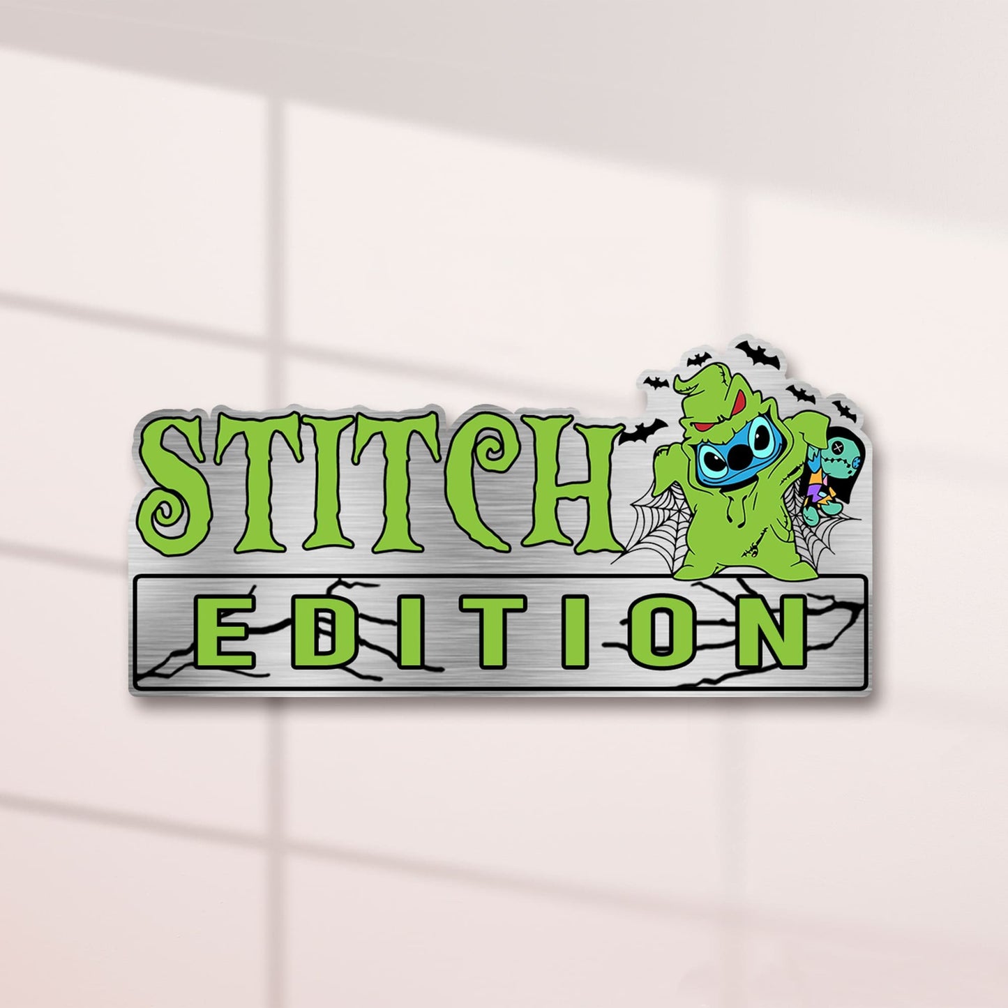 Stitch Oogie Boogie Halloween Costume Edition Laser Engraved or 3D Inlayed Car Name Badge