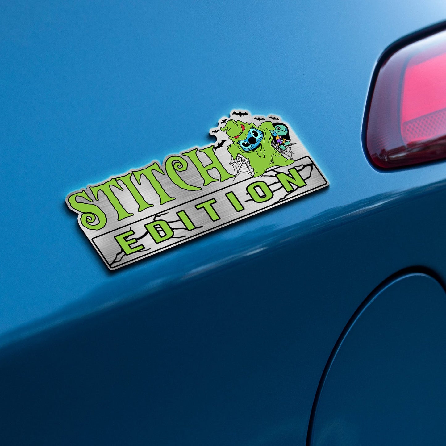 Stitch Oogie Boogie Halloween Costume Edition Laser Engraved or 3D Inlayed Car Name Badge