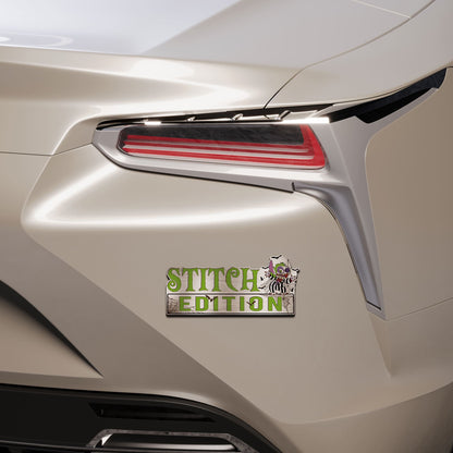Stitch as Beetlejuice Halloween Costume Edition Laser Engraved or 3D Inlayed Car Name Badge