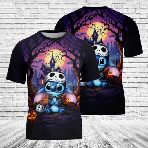 Stitch as Jack Halloween 3D T-Shirt