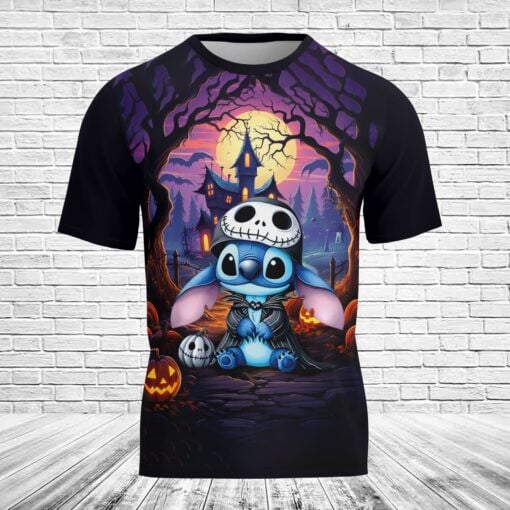 Stitch as Jack Halloween 3D T-Shirt
