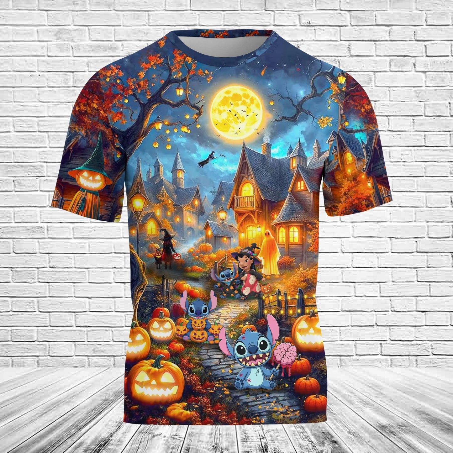 Stitch And Lilo Halloween T-Shirt 3D