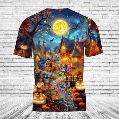 Stitch And Lilo Halloween T-Shirt 3D