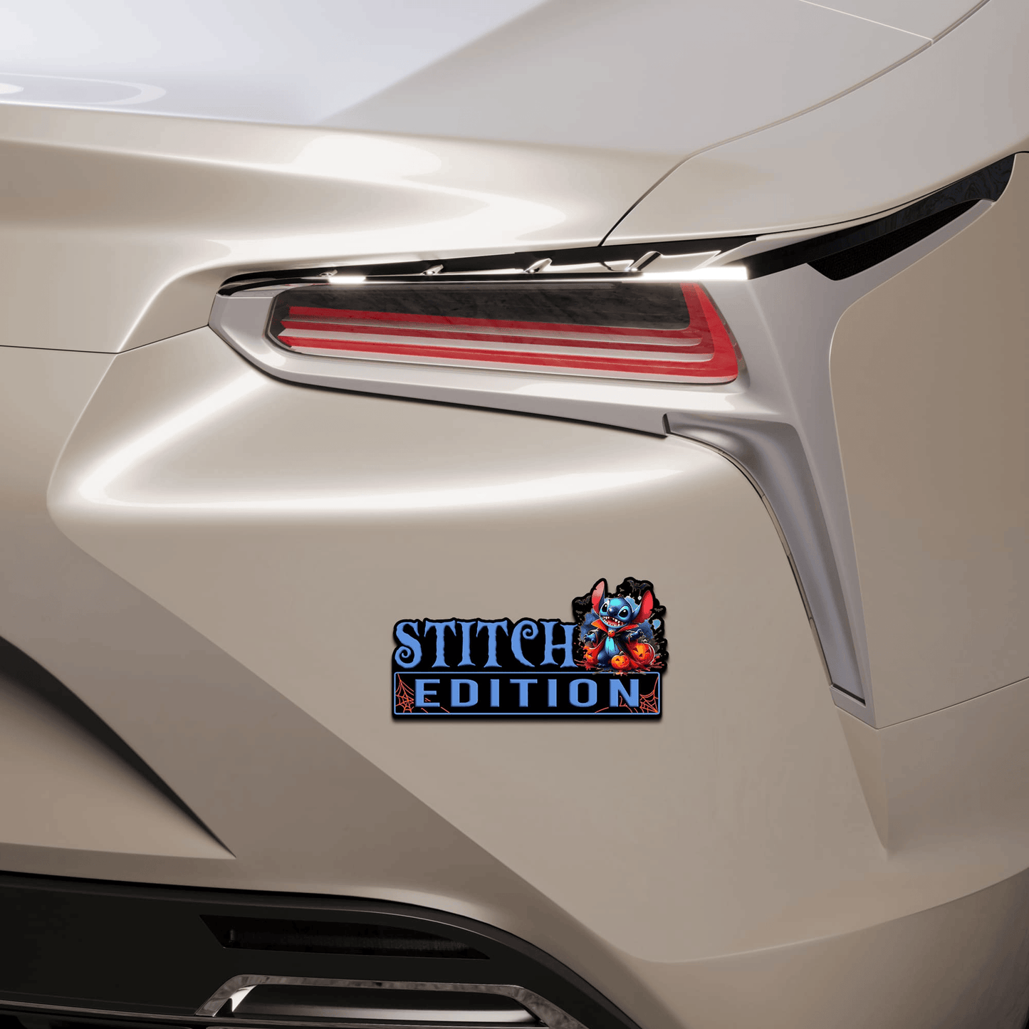 Vampire Stitch Halloween Edition Laser Engraved or 3D Inlayed Car Name Badge