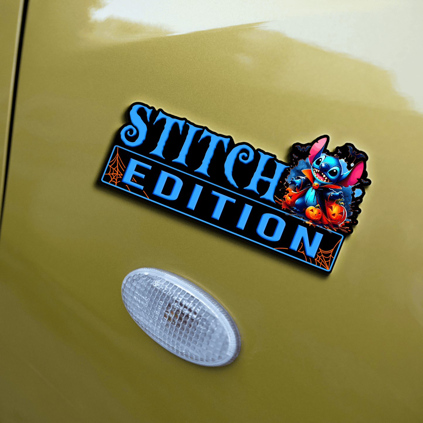 Vampire Stitch Halloween Edition Laser Engraved or 3D Inlayed Car Name Badge