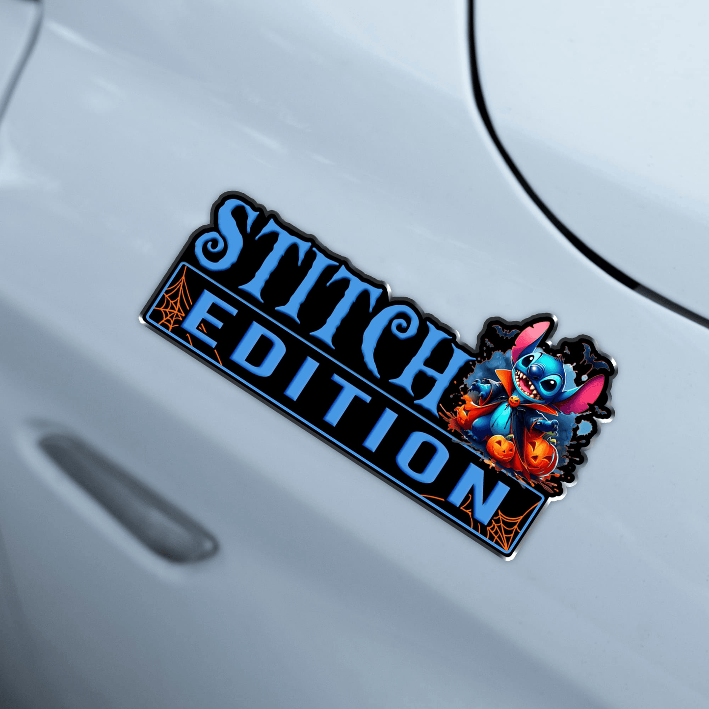 Vampire Stitch Halloween Edition Laser Engraved or 3D Inlayed Car Name Badge
