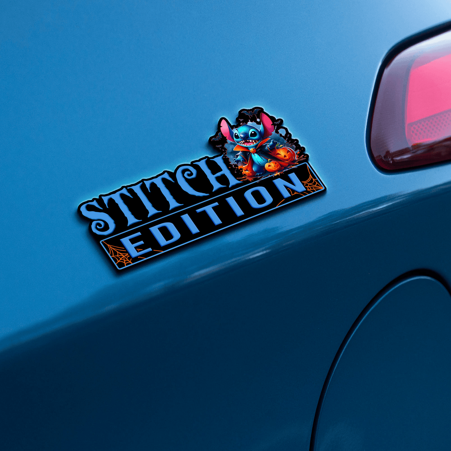 Vampire Stitch Halloween Edition Laser Engraved or 3D Inlayed Car Name Badge