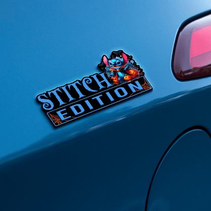 Vampire Stitch Halloween Edition Laser Engraved or 3D Inlayed Car Name Badge