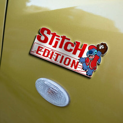 Baseball Stitch Edition Laser Engraved or 3D Inlayed Car Name Badge