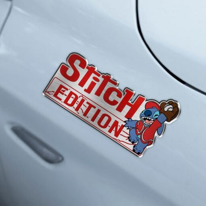 Baseball Stitch Edition Laser Engraved or 3D Inlayed Car Name Badge