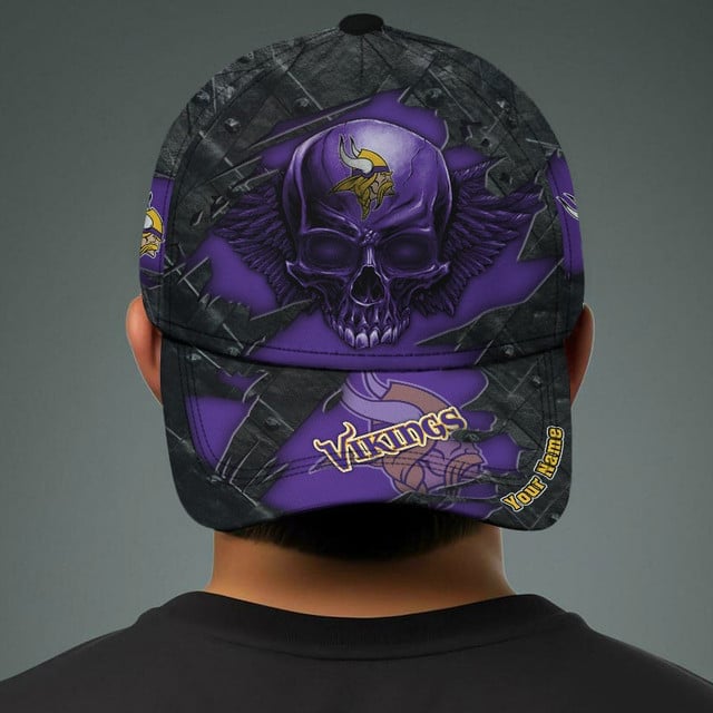 NFL All Team And Skull Art Custom Any Name Clasic Cap Gift For Fan