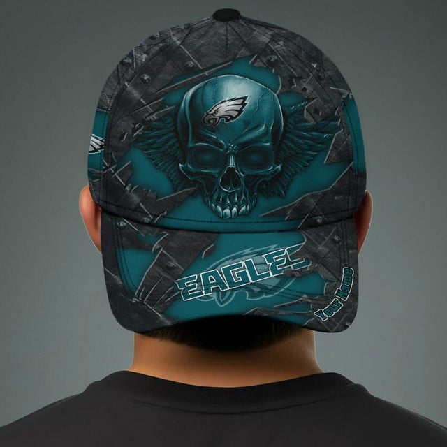 NFL All Team And Skull Art Custom Any Name Clasic Cap Gift For Fan