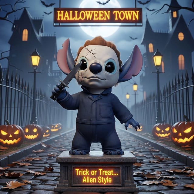 Stitch Michael Myers Acrylic Block Plaque Best Gift For Horror Fan - Limited Edition