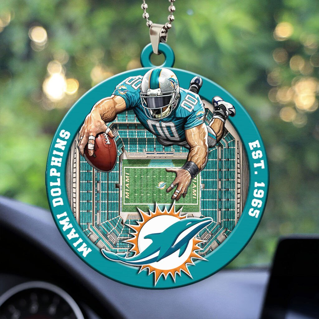 Miami Dolphins Custom Acrylic Car Ornament