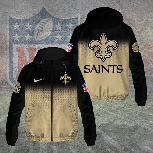 New Orleans Saints 3D Windbreaker Jacket
