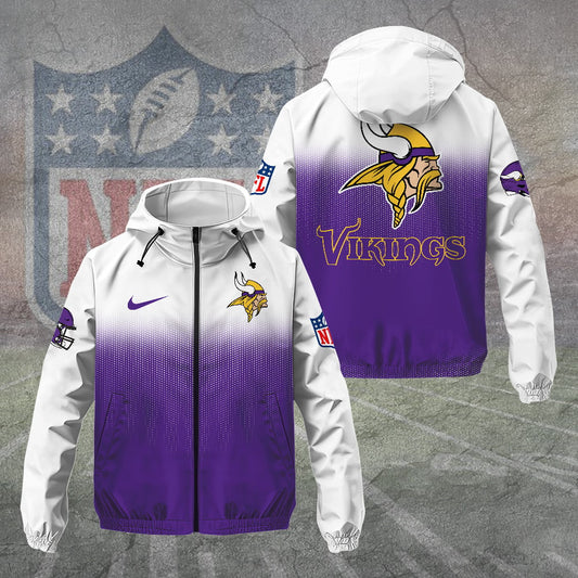 Minnesota Vikings 3D Windbreaker Jacket