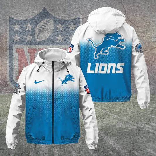 Detroit Lions 3D Windbreaker Jacket