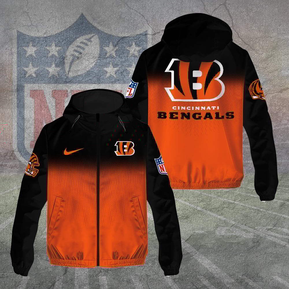 Cincinnati Bengals 3D Windbreaker Jacket
