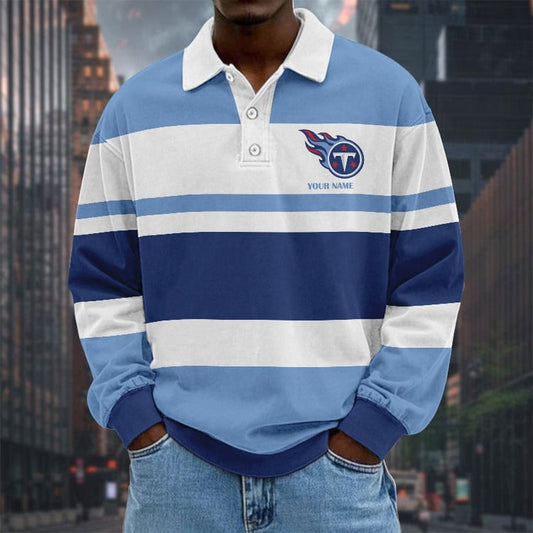 Tennessee Titans Special Style Men Long Sleeves Polo Shirt Custom Name Gift For Fan