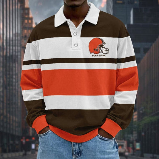 Cleveland Browns Special Style Men Long Sleeves Polo Shirt Custom Name Gift For Fan