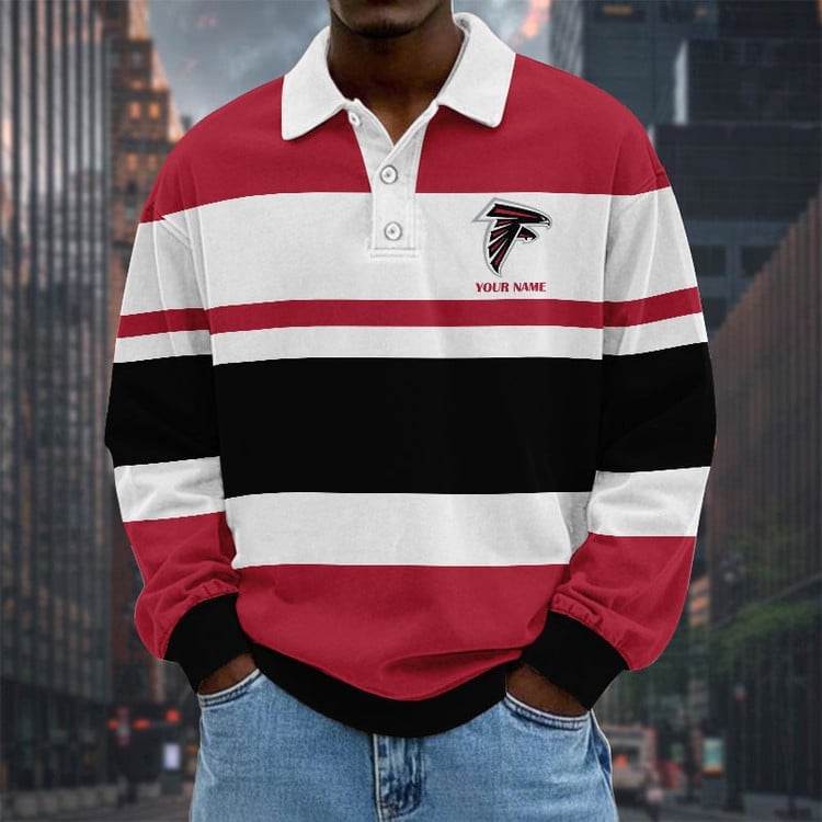 Atlanta Falcons Special Style Men Long Sleeves Polo Shirt Custom Name Gift For Fan