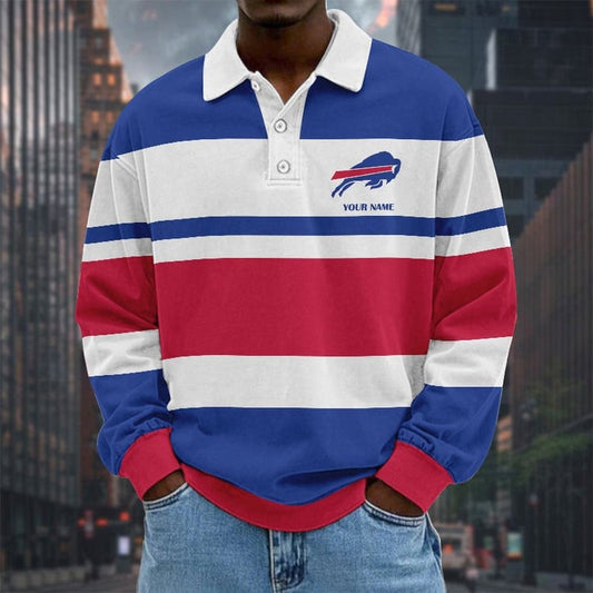Buffalo Bills Special Style Men Long Sleeves Polo Shirt Custom Name Gift For Fan