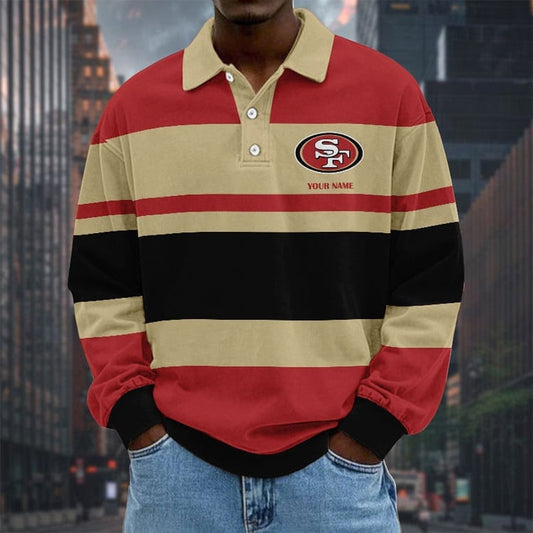 San Francisco 49ers Special Style Men Long Sleeves Polo Shirt Custom Name Gift For Fan