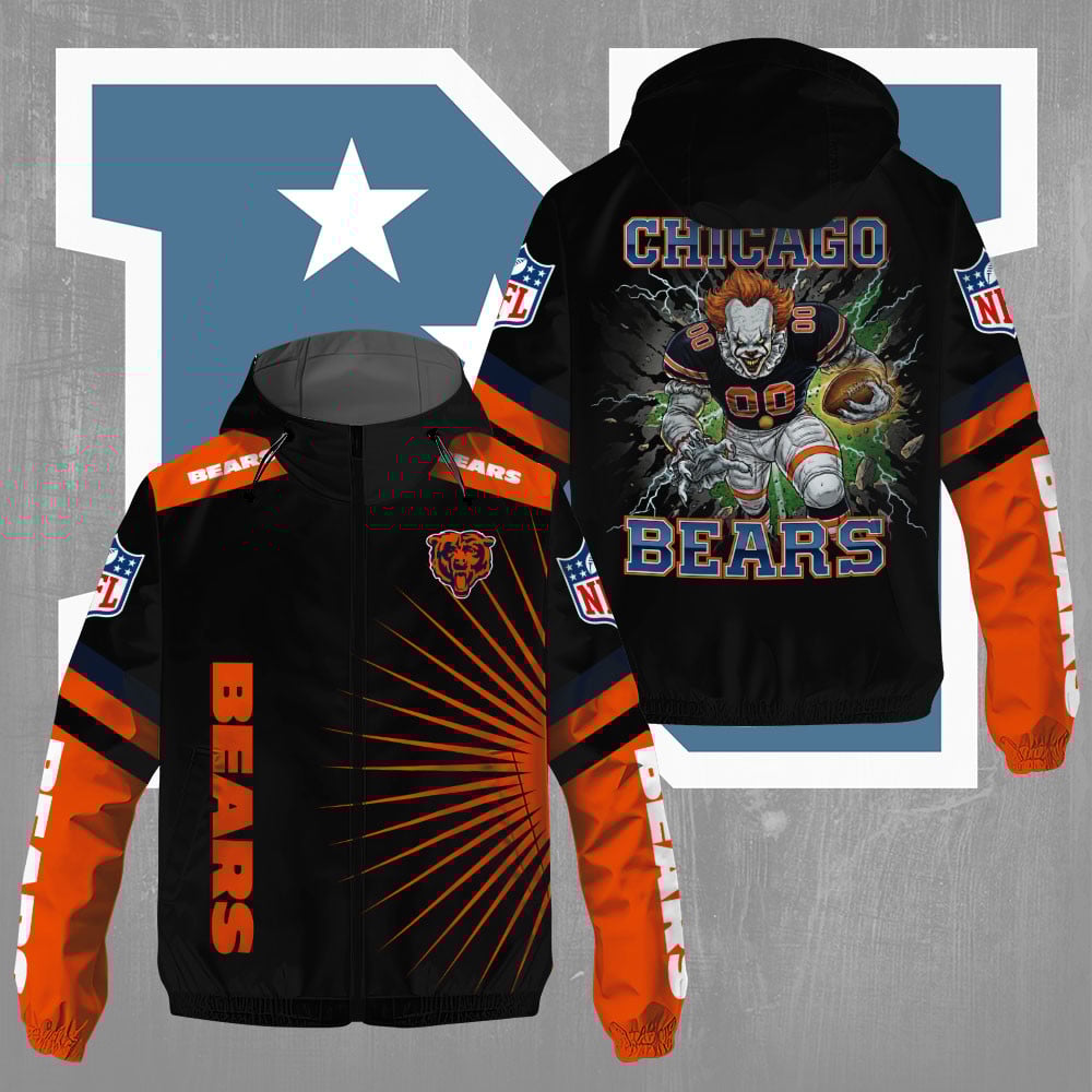 Chicago Bears x Pennywise 3D Windbreaker Jacket