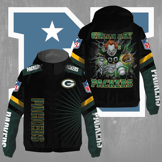 Green Bay Packers x Pennywise 3D Windbreaker Jacket