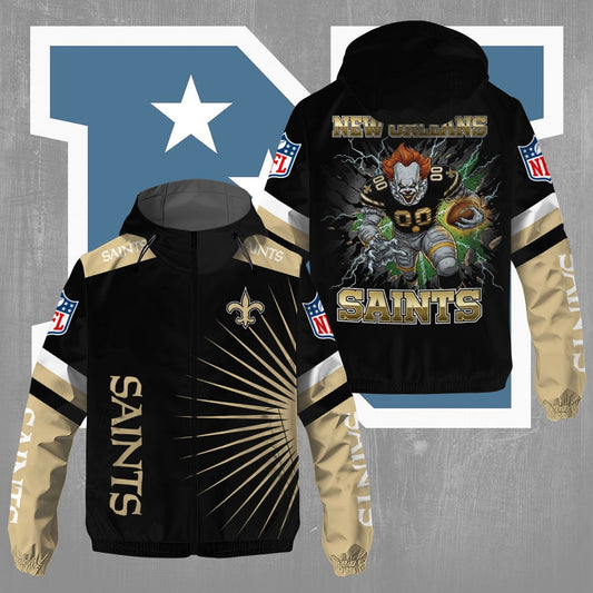 New Orleans Saints x Pennywise 3D Windbreaker Jacket