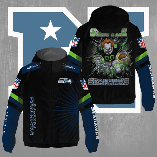 Seattle Seahawks x Pennywise 3D Windbreaker Jacket